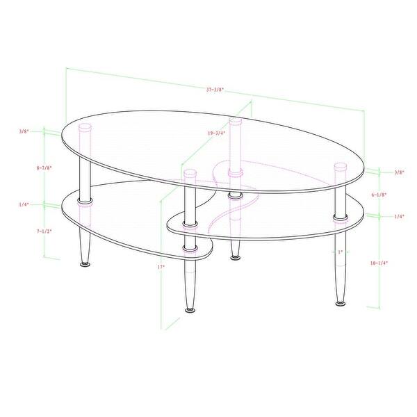 Mid-Century Modern Oval Glass Coffee Table - Bed Bath & Beyond - 36301888