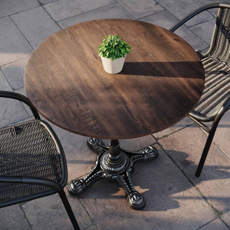 Commercial All-Weather HPL Tabletop with Bistro Base