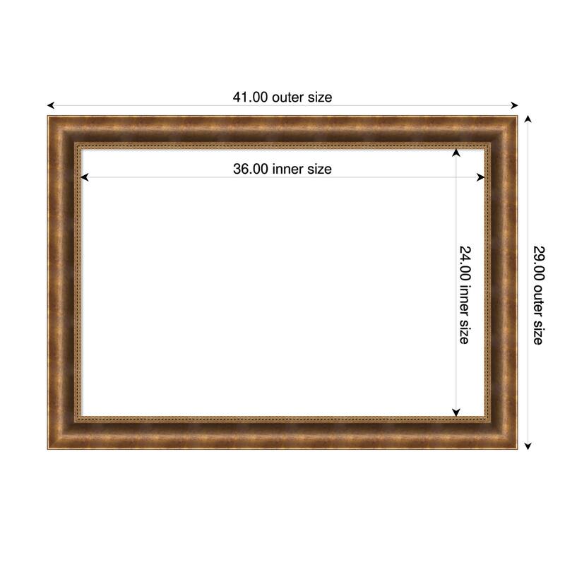 Amanti Art Manhattan Black Framed Dry Erase Magnetic Board - 41 x 29 in - Manhattan Bronze