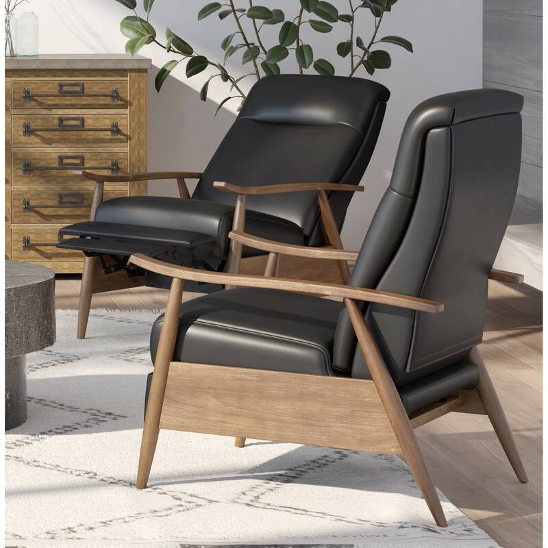 Sienna Upholstered Wood Push Back Recliner by Greyson Living