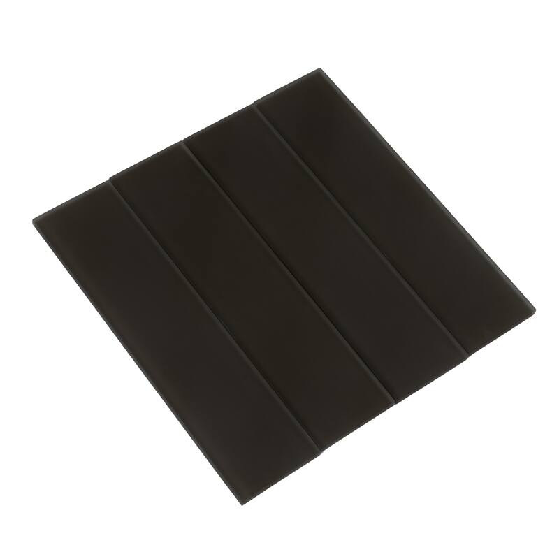 Apollo tile 3" x 12" Colorway Matte Ash Gray Glass Tile (5 sq ft/case) - 20 Pack