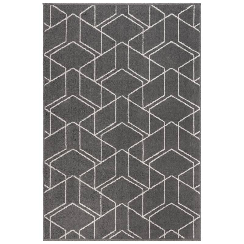 SAFAVIEH Pyramid Karlotta Modern Rug - 5'3" x 7'8" - Grey/Ivory