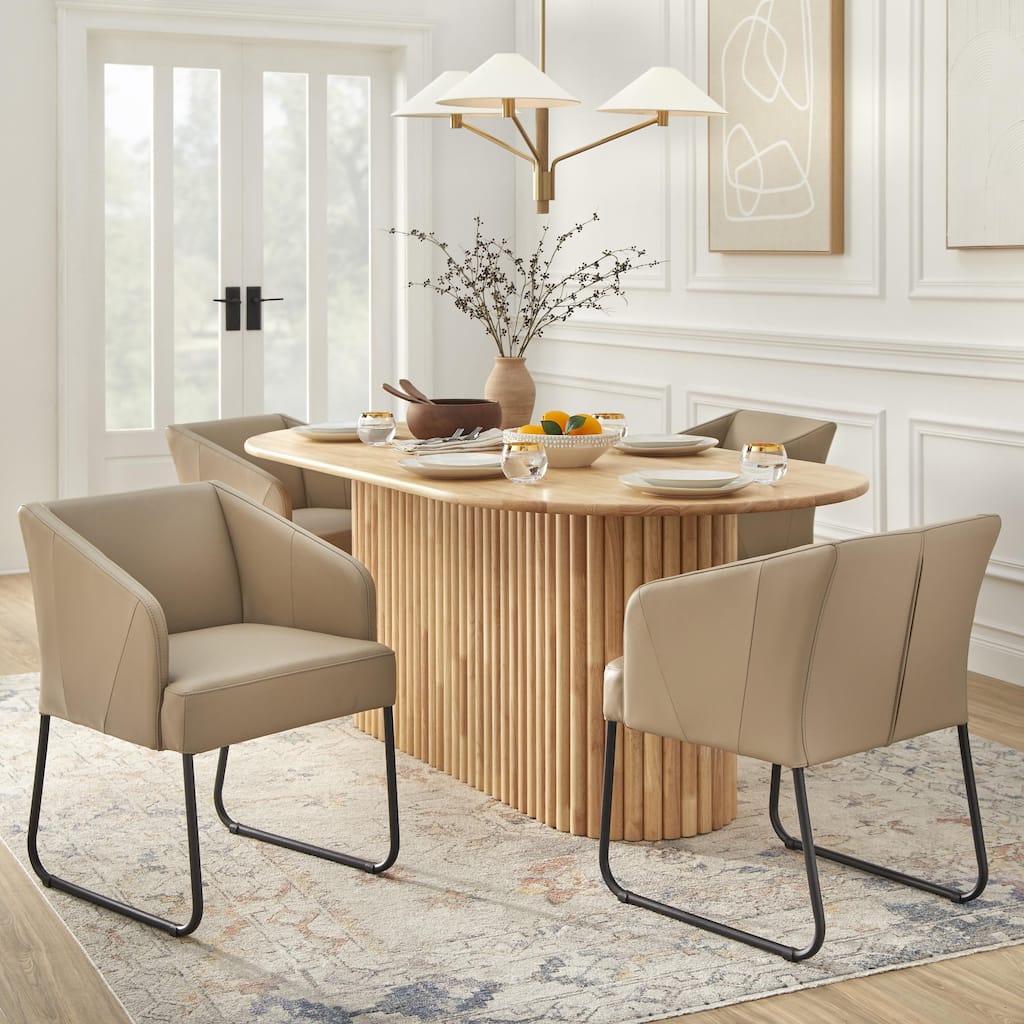 Lifestorey Layton Solid Wood Oval Dining Set