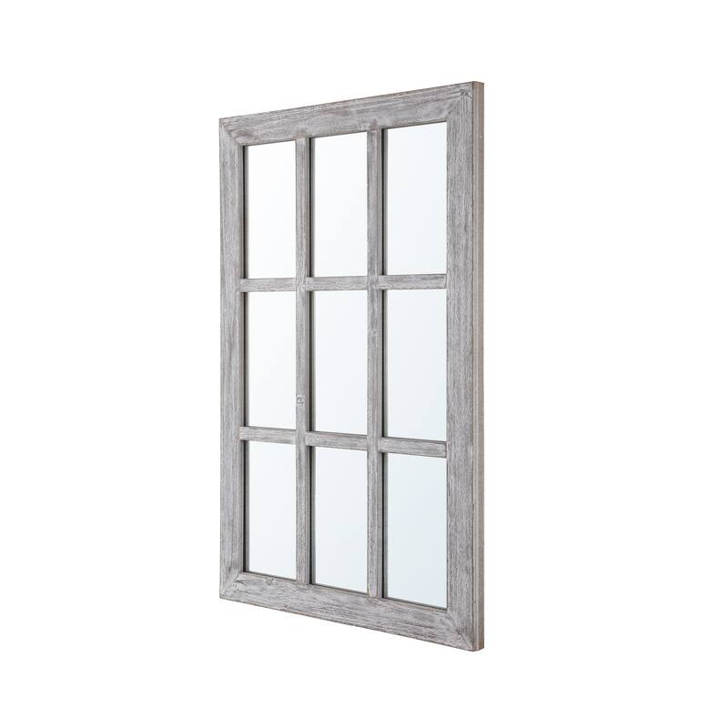 SAFAVIEH Katarina Rustic 36-inch Grey Grid Rectangular Wall Accent Mirror - 24" x 1.3" x 36" - 24Wx1Dx36H