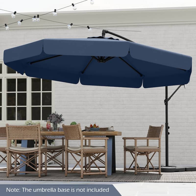 Costway 10 FT Offset Hanging Umbrella Patio Cantilever Umbrella with