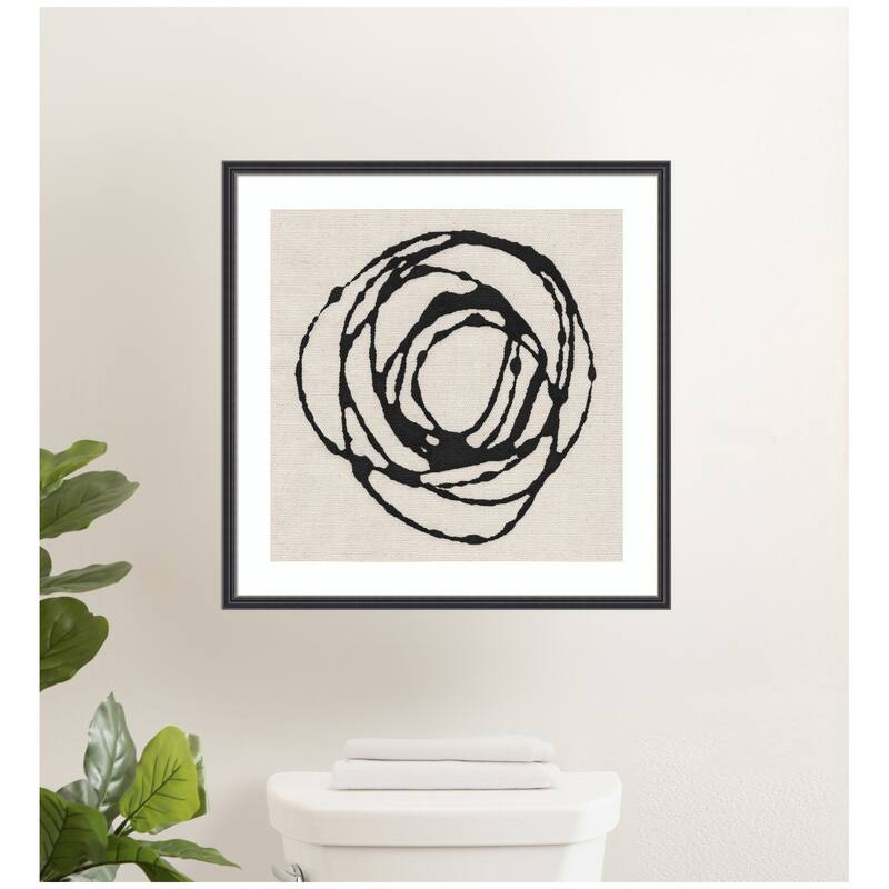 Kate and Laurel Framed Art Flowing Circle Abstract by The Creative Bunch Studio