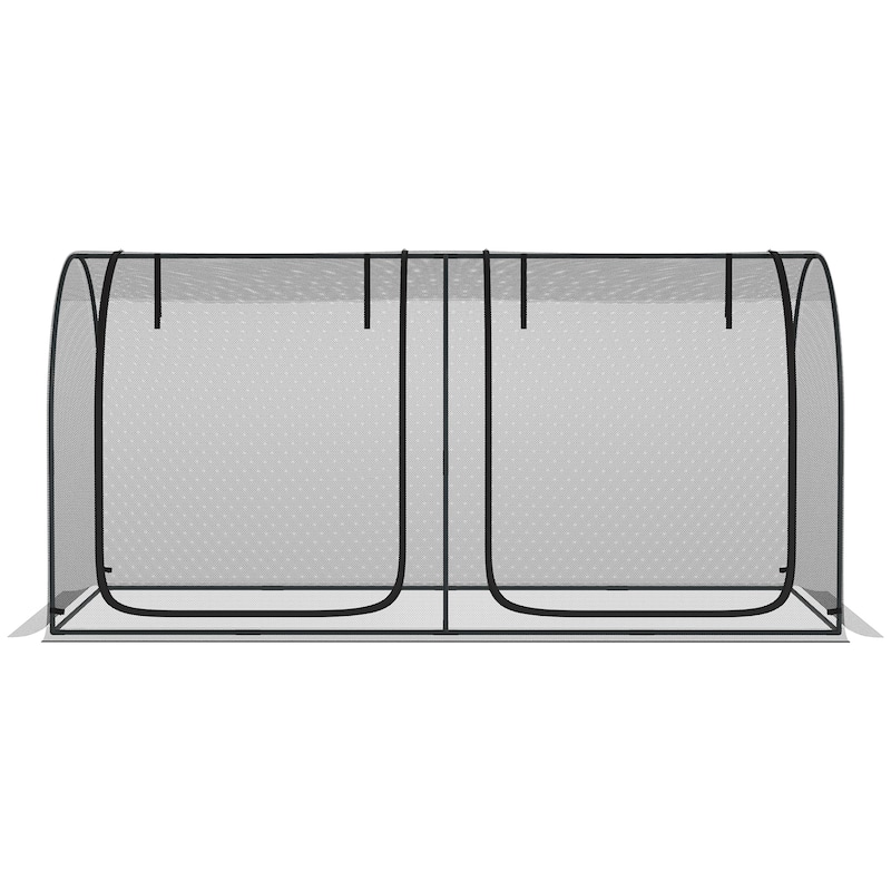 Outsunny 8' x 4' Crop Cage, Plant Protection Tent with Two Zippered Doors, Storage Bag and 4 Ground Stakes