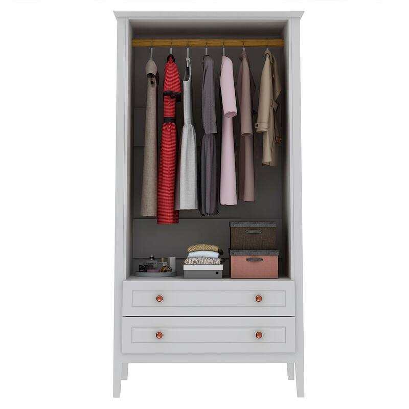 Manhattan Comfort Crown Full Wardrobe with Hanging and 2 Drawers