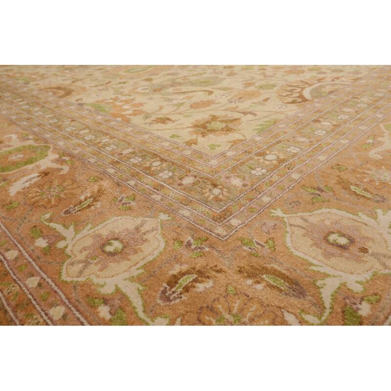 Beige Traditional 100% Wool Rug with 300 KPSI Pak Persian Area Rug - 9' 1'' x 12'
