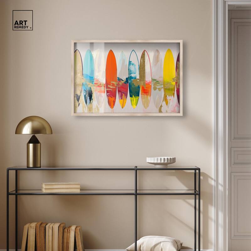 Surfboard Horizons II Shadowbox by Art Remedy