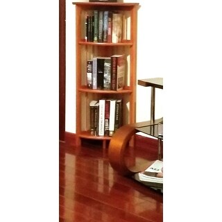 Mission 4-shelf Corner Folding Wood Bookcase