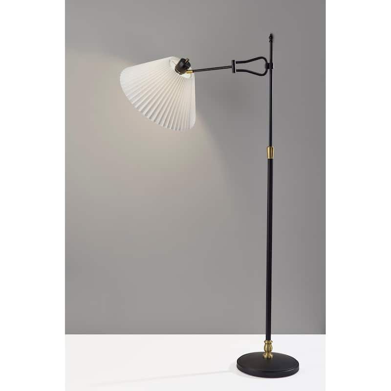 Elijah Floor Lamp - Black & Antique Brass