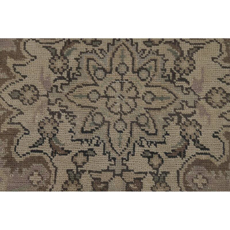 Distressed Tabriz Vintage Persian Rug Handmade Bedroom Wool Carpet - 9'4" x 12'11"