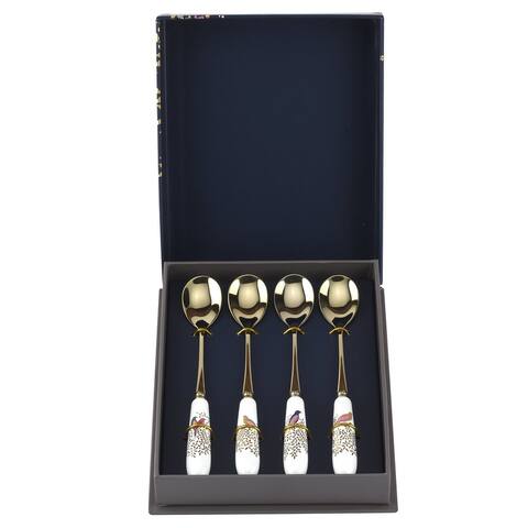 Sara Miller London Chelsea for Portmeirion Set of 4 Tea Spoons - 6 Inch