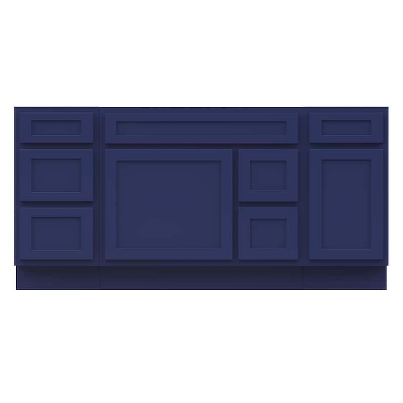 Vanity Art 66" Oak Freestanding Bathroom Vanity Cabinet without Top