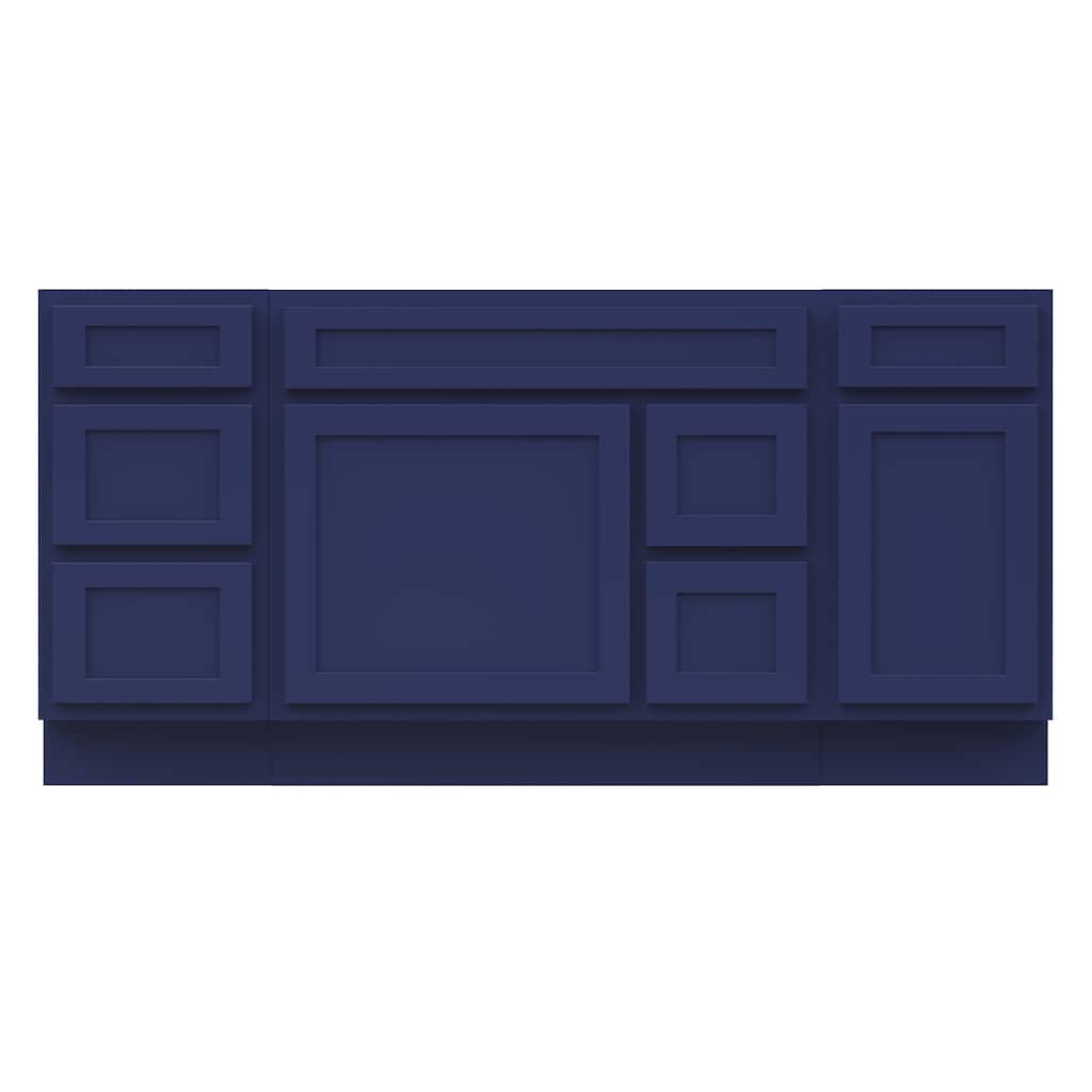 Vanity Art 66" Oak Freestanding Bathroom Vanity Cabinet without Top