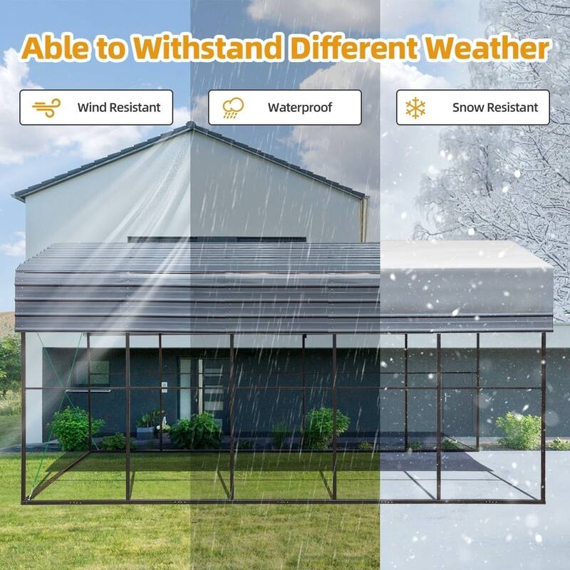 Heavy-Duty Metal Carport with Upgraded Galvanized Steel Roof – Ideal Shelter for Cars, Boats, and Tractors