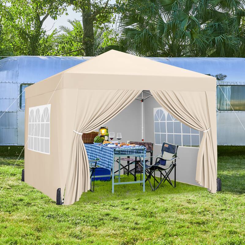 Yaheetech 10x10ft Pop Up Canopy with Sidewall Window for Marketing