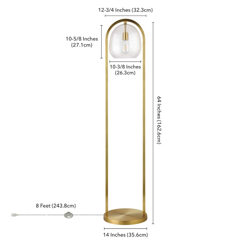 Sydney 64" Floor Lamp with Seeded Glass Shade