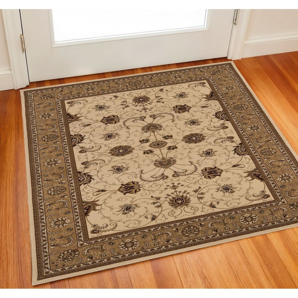 HomeRoots Oriental Traditional Square Area Rug