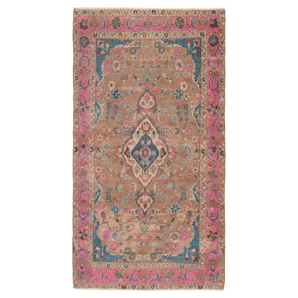 ECARPETGALLERY Hand-knotted Anatolian Vintage Tan Wool Rug - 3'5 x 6'7