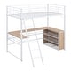 preview thumbnail 19 of 24, Twin Size Metal Loft Bed with 3 Layers of Shelves and L-shaped Desk for Home