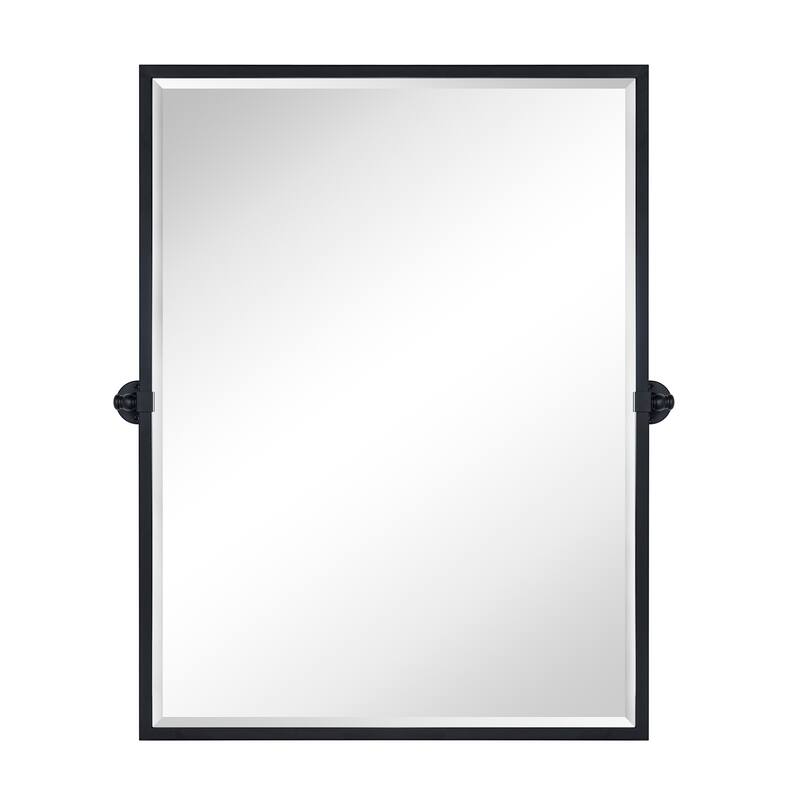 TEHOME Blakley Rectangle Metal Wall Mirror - 40" x 30" - Black