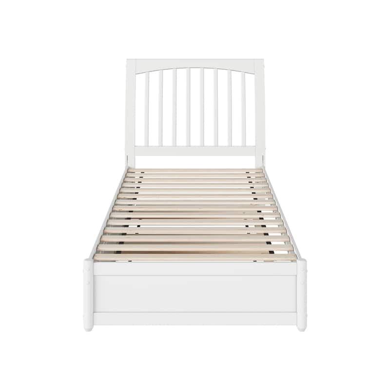 Roslyn Platform Bed with Modern Panel Footboard and Twin XL Trundle