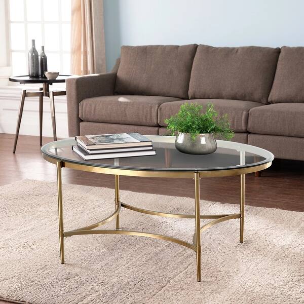 Home Modern Oval Glass Coffee Table On Sale Overstock 31938824 Coffee table, wood and glass, italy, 1950s an oval shaped coffee table with a black glass top. home modern oval glass coffee table
