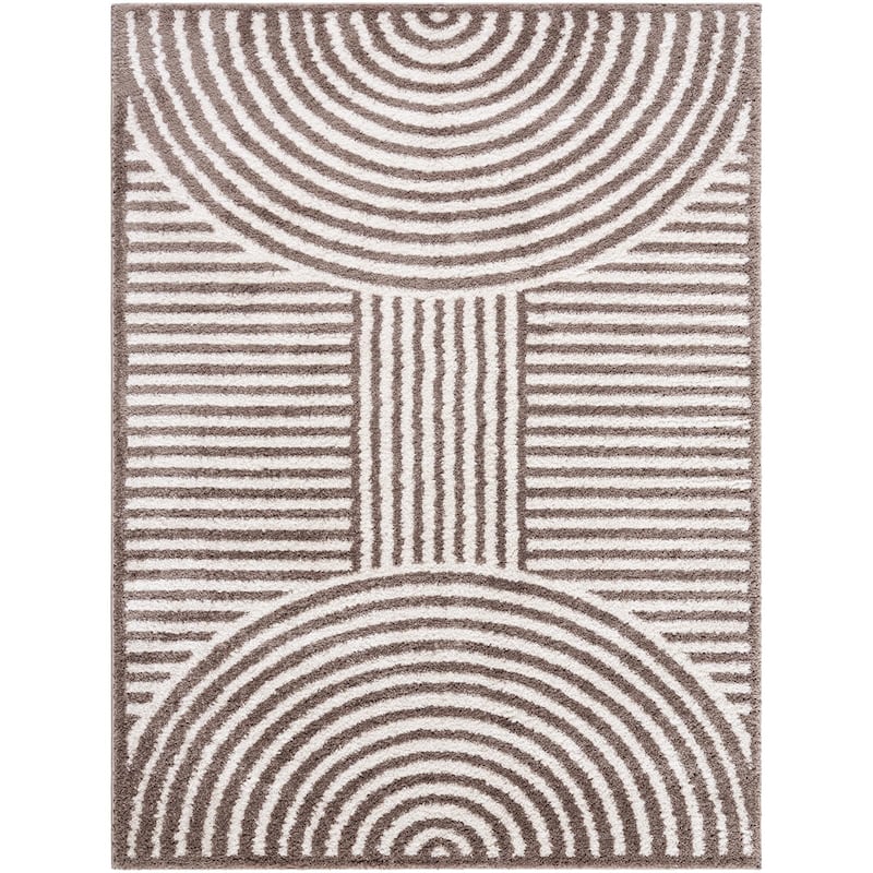 Livabliss Fossay Shag Modern & Contemporary Stripe Washable Area Rug