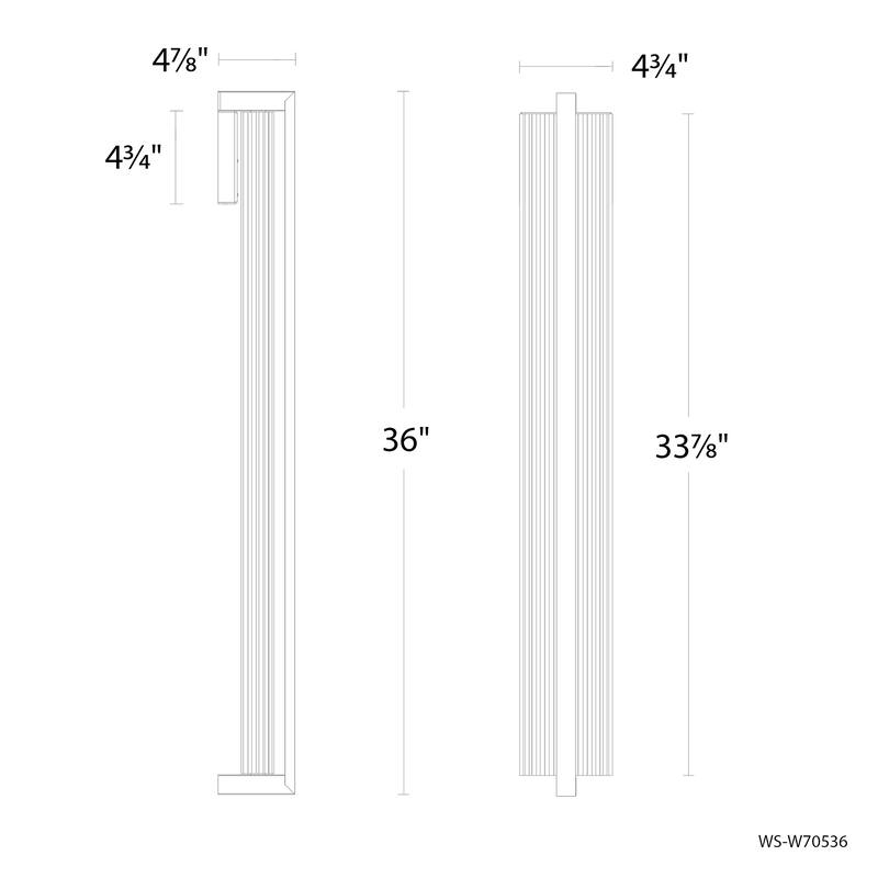 Krimp 36in LED Outdoor Wall Light 3000K in Black