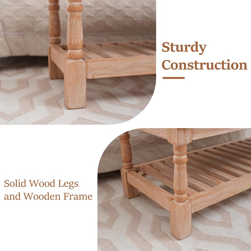Upholstered Wood Bed Bench/Ottoman