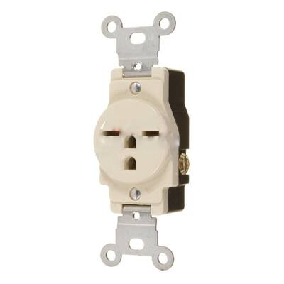 15 AMP Round Ivory Electrical Receptacle Plastic-Aluminum American Imaginations