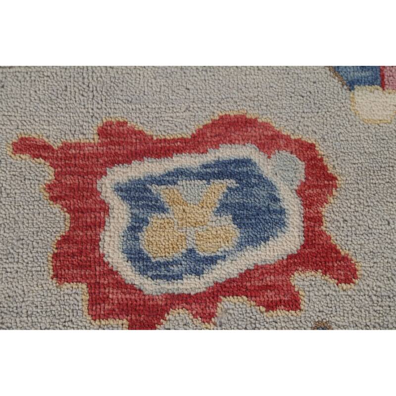 All-Over Oushak Oriental Area Rug Hand-Knotted Wool Carpet - 9'0" x 11'8"