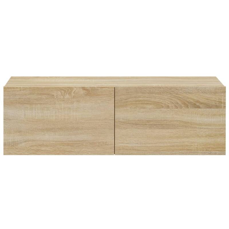 vidaXL Wall TV Cabinet Set of 2 Sonoma Oak Engineered Wood Medium - 11.8 x 55.1 x 19.7 in.
