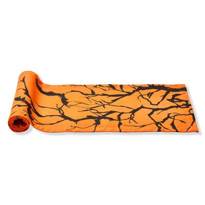 Spellbound Halloween Table Runner - Orange Cotton, 72" x 14.5", Machine Washable, Perfect for Spooky Decor