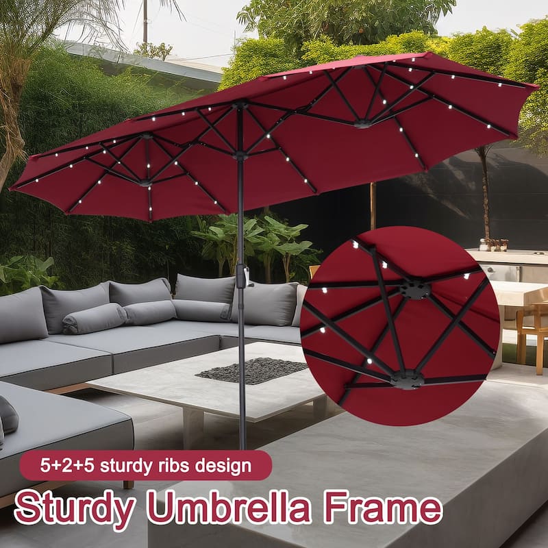 Autlaycil 13 ft Patio Umbrella with Crank For Outdoor Umbrella Base Included