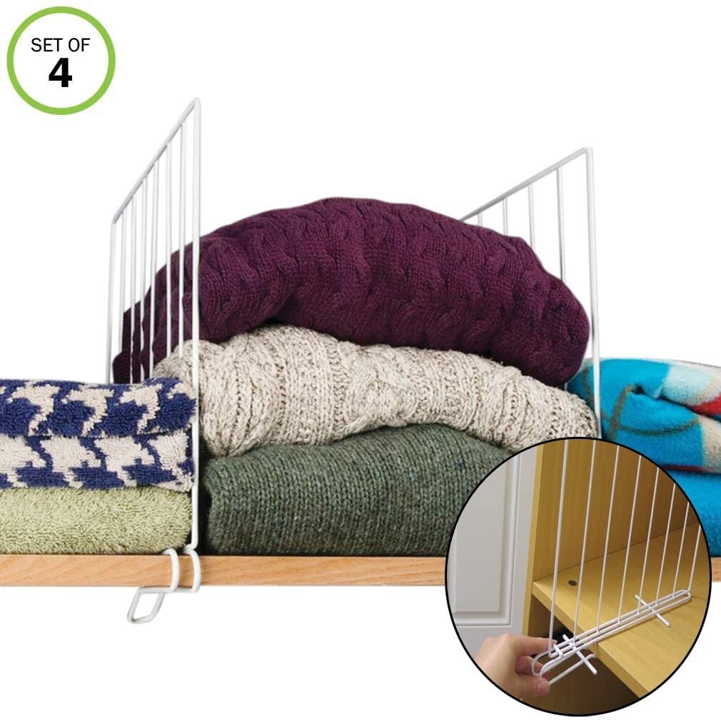 Shop Evelots Closet Wood Shelf Divider New Extra Brackets For Stability Steel Set 4 Set Of 4 Set Of 4 Overstock 18222066