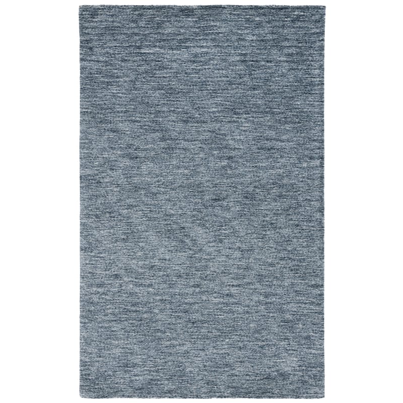 SAFAVIEH Handmade Himalaya Kalahari Solid Wool Rug - 6' Square - Navy/Grey