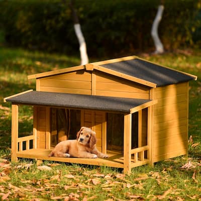 Large Wooden Dog House,Outdoor & Indoor Dog Crate