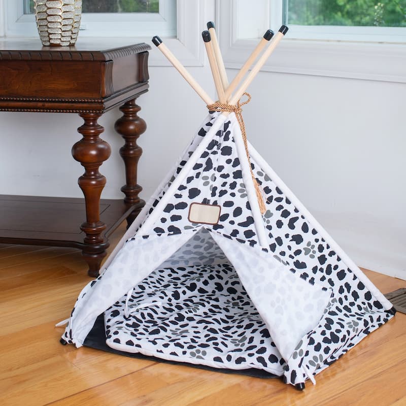 Pet Tent/Teepee Style Cat Bed, Durable Fabric - 35"L x 35" W x 29"H;