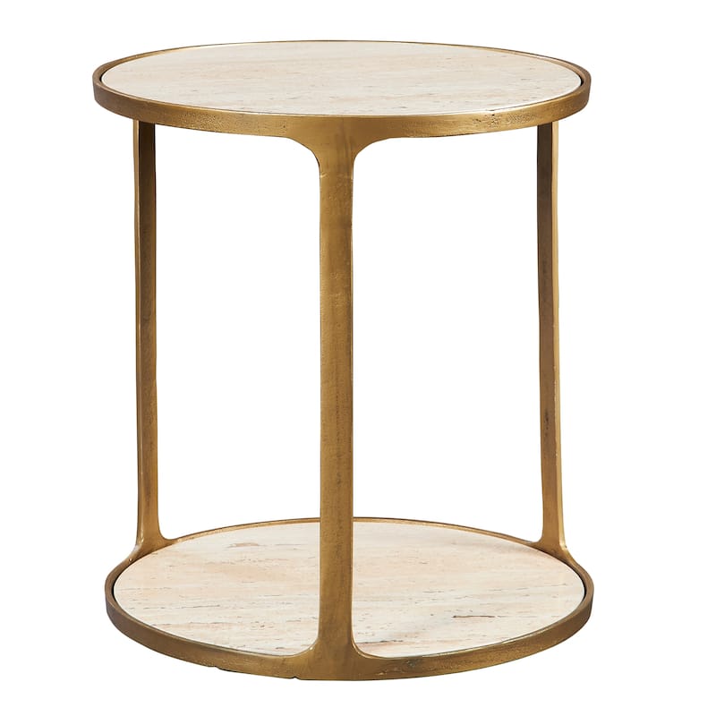 Uttermost Clench Brass Side Table - 21"W x 23"H x 21"D