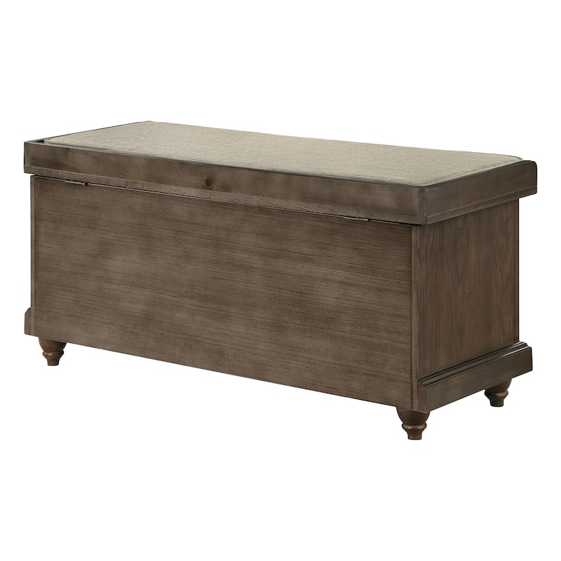 Dover White Wash Entryway Storage Bench