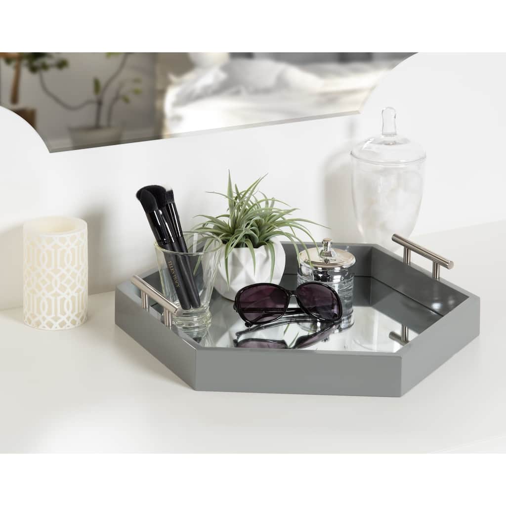 Kate and Laurel Lipton Hexagon Decorative Tray - 18x18
