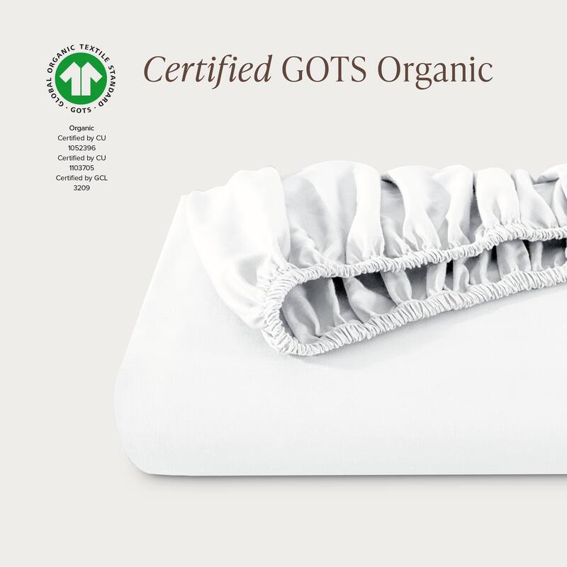 Bare Home Organic Cotton Fitted Sheet - Smoth Sateen Weave