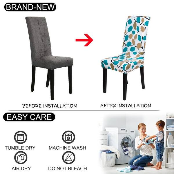 Shop Floral Print Spandex Chair Covers Fit Home Dining Room Seat