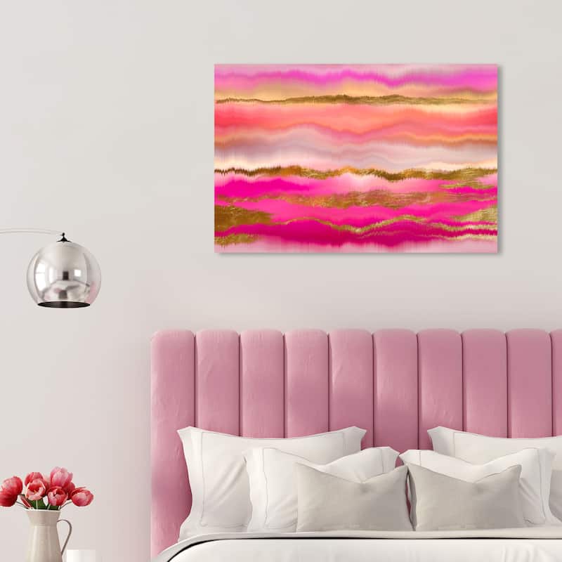 Wynwood Studio Canvas Abstract Her Own Right Pink and Metallic Gold Modern & Contemporary Wall Art Canvas Print - 20 x 30