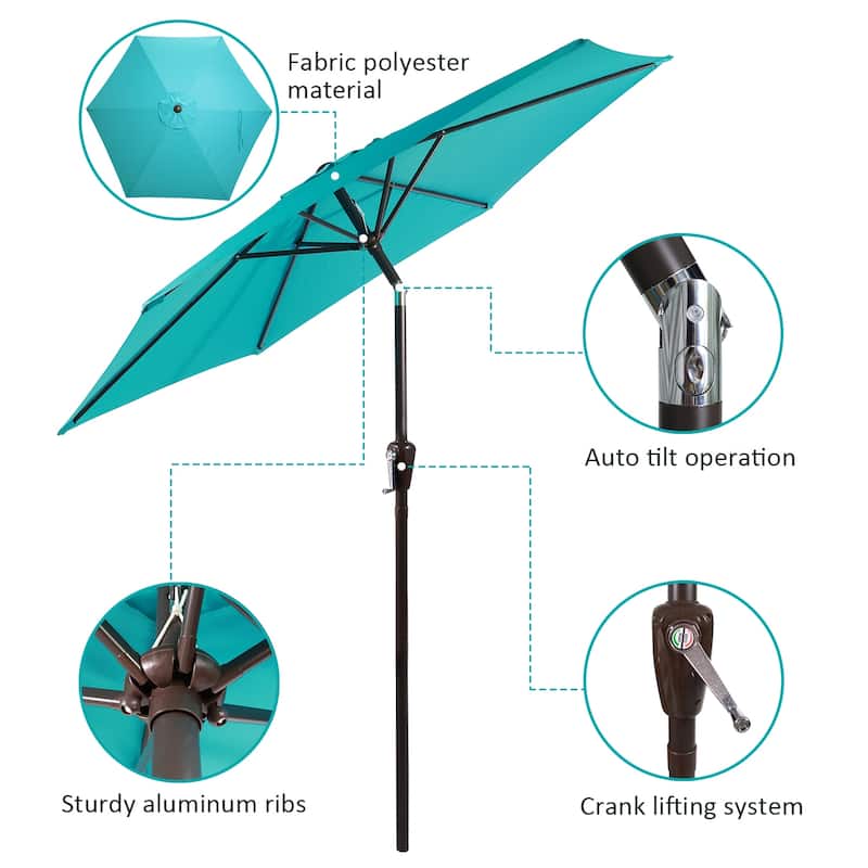 9FT Outdoor Market Patio Umbrella with Push Button Tilt and Crank,Table Umbrella,Swimming Pool Umbrella