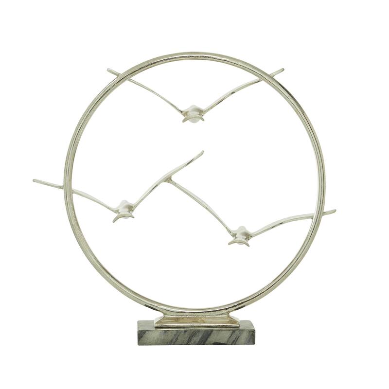 Aluminum Metal Bird Decorative Sculpture - Silver or Gold - Roche River Decor