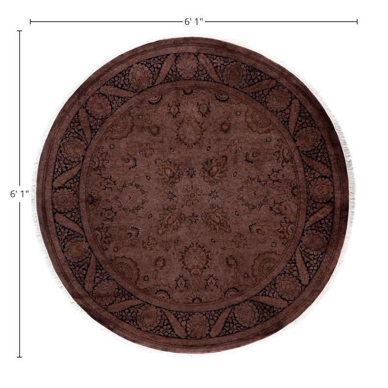 Overdyed One-of-a-Kind Hand-Knotted Area Rug - Brown - 6' 1" x 6' 1"